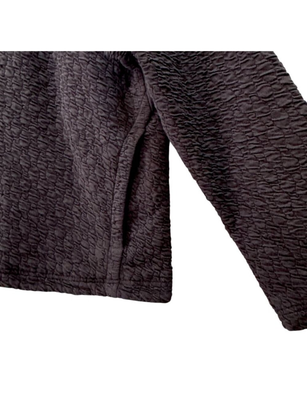 Lululemon Rippled Full-Zip Black Jacket Women's 12 Funnel Neck Oversized Relaxed - Picture 6 of 9
